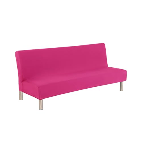 Meicynhoger Housse de Canapé Clic Clac Extensible 3 Places,Couverture de Canapé pour Banquette Clic Clac Pliant sans Accoudoirs 180-210cm (​​Rose, L)