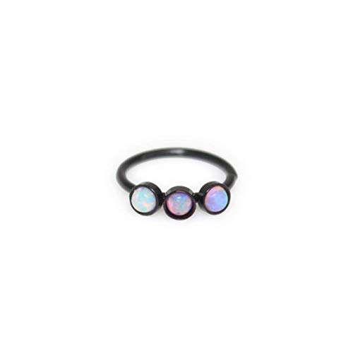 Opal Nose Ring - Surgical Steel Nose Hoop, 22g 20g 18g Nose Ring Earring, Nose Piercing