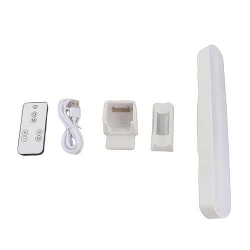 Segrehy Luz inalámbrica para debajo del gabinete, luz LED magnética recargable para armario, lámpara de escritorio portátil giratoria para dormitorios, ABS, 26cm, 200g