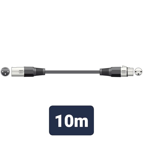QTX Professionelles DMX-Beleuchtungskabel, XLR-Stecker auf Buchse, 10,0 m