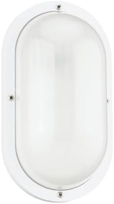 Sea Gull Lighting 8335-15 Bayside One-Light Outdoor Wall Lantern with Frosted Ribbed Polycarbonate Diffuser, White Finish