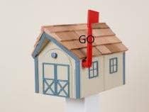 Amish Barnstyle Mailbox Beige with Blue Trim