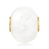 Ross-Simons White Kunlun Jade Bead Pendant With 14kt Yellow Gold