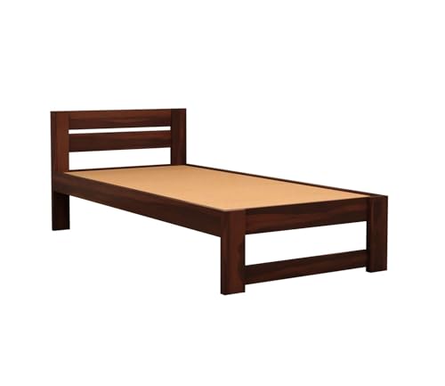 Image of CRAFT D ARTS Sheesham Wood Single Size Bed Without Storage | Wooden Single Bed | Space Saving Low Floor /Lying /Rise /Level /Profile Cot Bed for Bedroom | Denzel, Walnut Finish