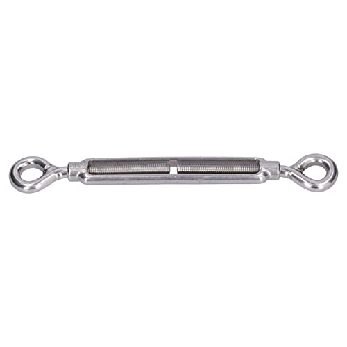 5Pcs 304 Stainless Steel Eye & Eye Turnbuckles Heavy Duty Wire Rope Tensioner for Binding Tightening and Adjusting Cable Tension (M6) miniatura 7