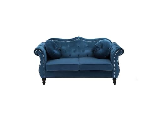 Image of Classic 3+2= 5 Seater Sofa Set Luxury Chesterfield Modern Fahionalable Sleeper Sofa for Living Room, Dining Room, (3+2 Blue TAZ)