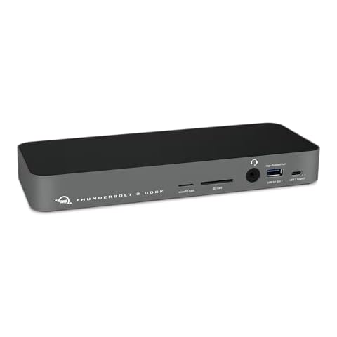 OWC 14-Port Thunderbolt Dock, 85W charging, (2) Thunderbolt 40 Gb/s (USB-C), (5) USB 3.2 Type-A, USB 3.2 (10Gb/s) Type-C, Mini DisplayPort, GbE, Audio, Single 5K or Dual 4K Displays, cable, For Mac/PC Cover