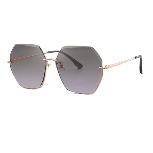 Lunettes de soleil protection solaire pour femme avec verres dégradés en nylon et branches métal