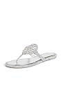 Tory Burch Women's Miller Knotted Pave Sandals, Silver, 10 Medium US