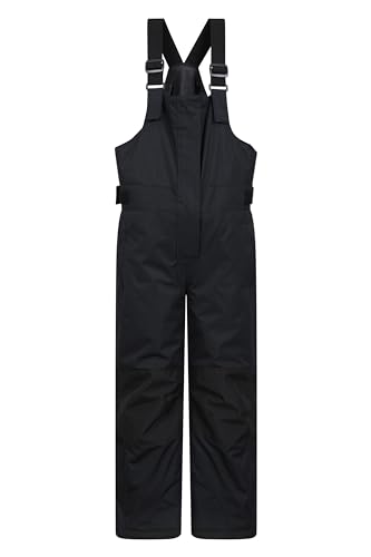 Mountain Warehouse Hakuba Extreme Mono de Nieve Infantil - Pantalones de esquí Impermeables con Bolsillos de Seguridad - Ideal para Deportes de Invierno Negro 11-12 Años