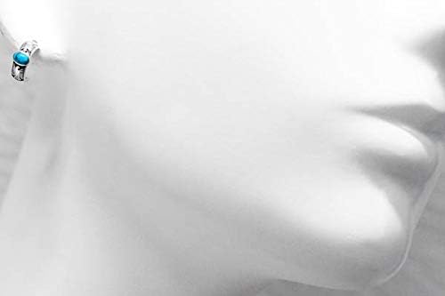 イーグル 鷲 フェザー 羽 オーバル 天然石 メンズ シルバー925 インディアンジュエリー ピアス (ターコイズ/インカローズ/ラ