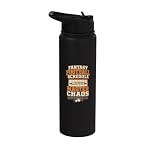 Fantasy Football Schedule Master Chaos Coordinator Funny Stainless Steel Insulated Water Bottle