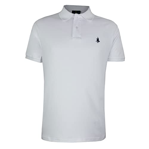 Lista de Playera Polo Blanca los 5 mejores. 41 RCB - Polo Club Playera Tipo Polo Hombre Manga Corta. Tela Interlock, Varios Colores y Tallas. Playera Polo Hombre Modelo 102