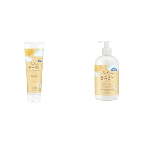 Image of SheaMoisture Baby Leave-In Conditioner 10.3 oz and Conditioner 13 oz for Curly Hair Raw Shea, Chamomile and Argan Oil