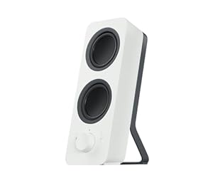 Logitech Z207 Kabelloser PC-Lautsprecher, Bluetooth, Stereo Sound, 10 Watt Spitzenleistung, 3,5 mm Eingang, Kopfhörerbuchse, Easy-Switch Feature, EU Stecker, PC/TV/Tablet/Handy - Weiß