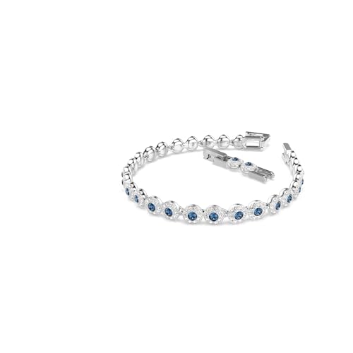 Swarovski Una Angelic Tennis bracelet, Round cut, Blue, Rhodium plated2