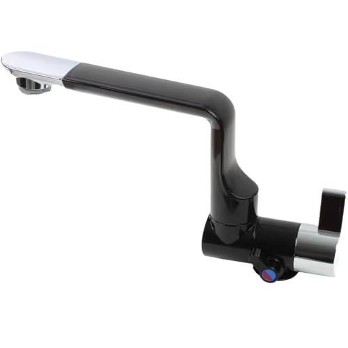 Wasserhahn Mischer Mischbatterie Arona + Schalter 360°dreh schwenkbar schwarz