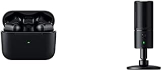 Razer Hammerhead True Wireless Pro - THX Certified True Wireless Earbuds with Active Noise Cancellation, Black & Seiren X - Streaming USB Condenser Microphone, Black