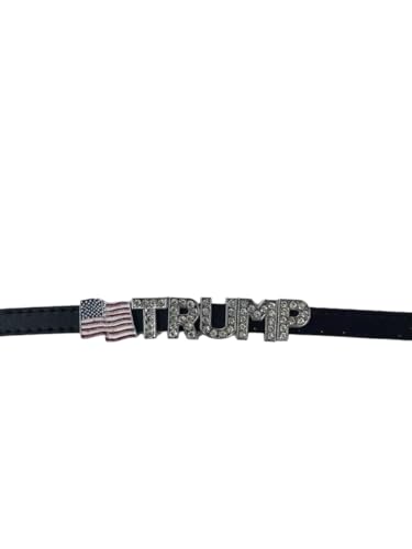 CLGIFT Leather Charm Bracelet - 8mm Silver Rhinestone Slide Letters for Jewelry/Crafting/Wristbands/DIY Jewelry (Donald Trump 2020 Presidential Supporter)3
