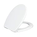 LUXE TS1008R Round Comfort Fit Toilet Seat with Slow Close, Quick Release Hinges, and Non-Slip Bumpers (White)