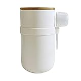  OnePine 1000ml/34 oz Boîte de rangement cuisine avec couvercle et cuillère, boîte à biscuits en porcelaine, boîte céramique pour céréales, café, épices, thé, sucre, sel