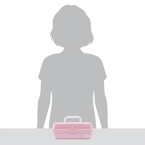 Claire's Exclusive Caboodles Makeup Case Pretty in Petite Tote Medium Caboodle for Girls Organizer Storage Box Hard Case With Mirror - Lavendar and Violet: 9 x 5.5 x 3.8 inches, Purple