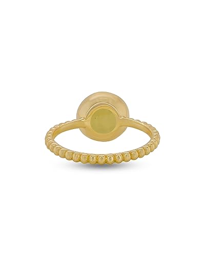 18k Gold Vermeil Brilliant Round Cut Natural Gemstone Statement Ring For Women 925 Sterling Silver Yellow Gold Plated Birthstone - Size 6, 7, 84