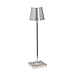 Produktbild Zafferano Poldina Pro Kabellose LED-Tischlampe Aufladbar - Dimmbare Touch Akku Lampe mit Galvanischem Finish - Lichtfarbtemp. 2700-3000K - Aluminium H38 (Glänzend Chrom)