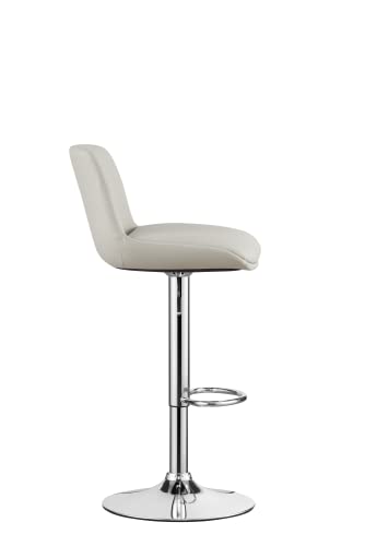 Minceta Bar Stools,Modern Upholstered Swivel Stool With Back For Bar And Counter Height, Adjustable Height 24" To 34",Set Of 2,Pu In Khaki #TOP3