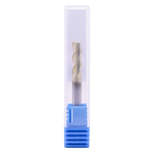 Image of 5Pcs 3 /16 inch 3 Flute Solid Carbide Square End Mill, ZrN Coated for Aluminum | 37 Helix, 3 /16 inch Cutting Dia, 3 /16 inch Shank Dia, 5 /8 inch Length of Cut, 2 inch Overall Length, for Milling Aluminum and Copper