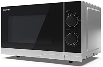 SHARP YC-QS204AU-B 20 Litre 800 W Black Flatbed Microwave Oven with 10 Power Levels, 8 Automatic Cook Programmes, Simple to Use Semi Digital Control, Space Saving Design, LED Cavity Light, Easy Clean