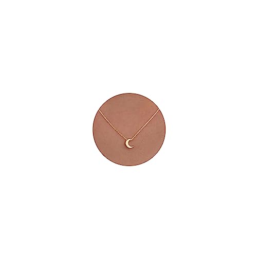 VRIUA Moon Necklace for Women Dainty Gold Necklace 14k Gold Plated Moon Pendant Necklace Simple Jewelry Everyday for Women