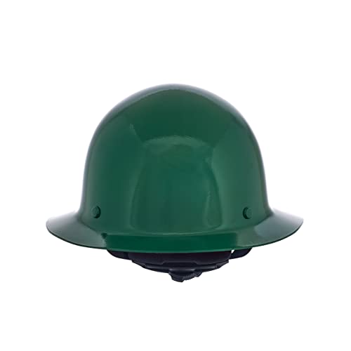 Msa 475411 Skullgard Full-Brim Hard Hat With Fas-Trac Iii Ratchet Suspension, Non-Slotted Hat, Made Of Phenolic Resin, Radiant Heat Loads Up To 350F - Standard Size In Green #TOP3