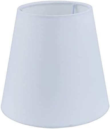 Set Of 6 Clip-On Fabric Lampshades – E14 Candle Bulb Shades For Chandeliers & Ceiling Lights (Gold/White)