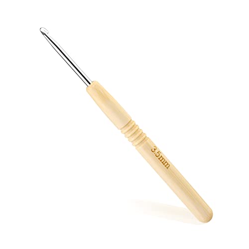 3,5 mm Häkelnadel, ergonomischer Griff für arthritische Hände, Holzgriff häkeln extra leichte Stricknadeln für Anfänger und Häkelgarn (3,5 mm) Cover