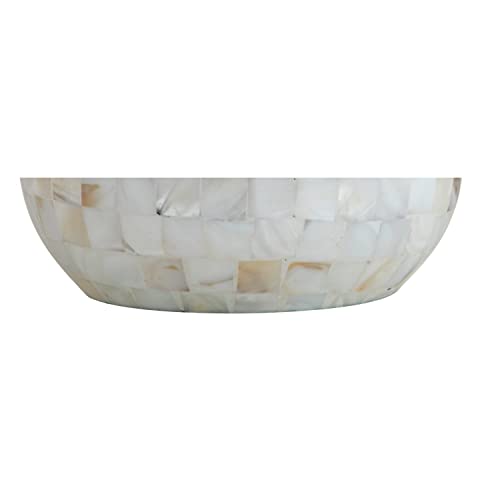 JONATHAN Y 16" Coastal Capiz Shell Mosaic Table Lamp for Bedroom Living Room, White Linen Shade, Transitional Cottage Nightstand Lamp, UL Listed, LED Bulb Included JYL1022A - Image 6
