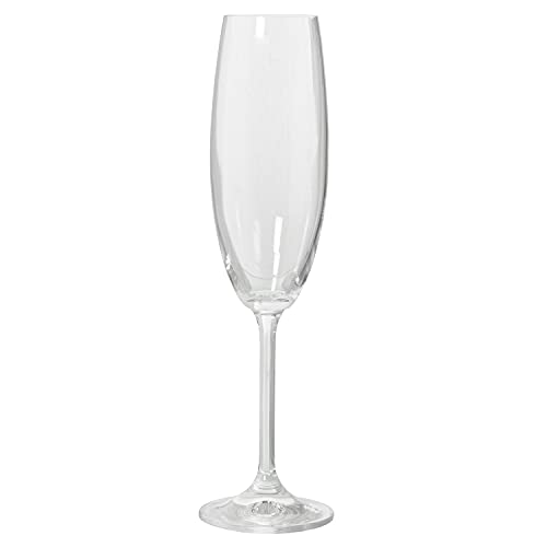 DRW Set de Seis Copas de Champagne de Cristal de Bohemia de 230ml en Transparente 24x5x5 cm