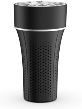 Reffair AX50 [New Release] Car Air Purifier with Plasma Ionizer & UVC Light H13 True HEPA Filter | 2.5X Powerful Airflow | Slim 6.5cm Base Fits All Cars | Patented Model | Ambient Light (Black)