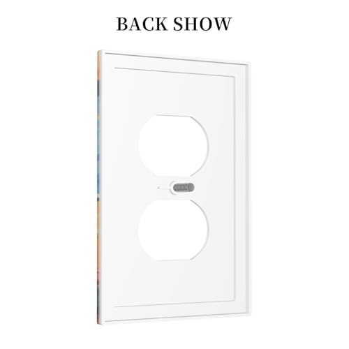 Decorative Outlet Covers Vintage Oil Painting Style Black Cat Sea Flowers 1 Gang Duplex Light Switch Cover Plate Wall Plates for Electrical Outlets Switchplate Faceplate for Home Decor