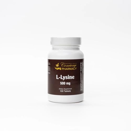 Beverly Hills Concierge Pharmacy L-Lysine 500 mg Tablets | Essential Amino Acid for Daily Wellness & Natural Collagen Support | Clean Non-GMO Formula | 100 Tablets