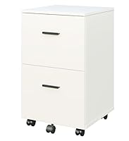 Panana Mobile File Cabinet with 2 Drawers, Wooden Small Filing Organizer Office/Home (White)