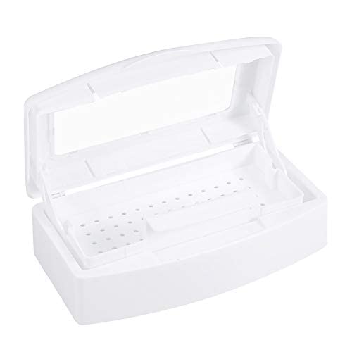 Dés UV Boîte - stérilisateur UV Box, Outils à ongles en plastique, dés et stérilisation de conteneur Boîte outils de manucure for Salon Cover