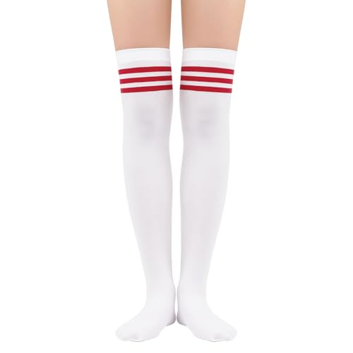 Zando Striped Thigh High Socks for Women Striped Knee High Socks Cosplay Stockings Thigh Highs over the Knee Socks3