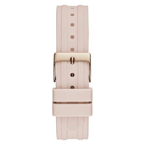 Guess Ladies Sport Crystal Crystal Cut-Thru 38Mm Watch – Rose Gold-Tone Glitz Dial Rose Gold-Tone Stainless Steel Case With Pink Silicone Strap #TOP2