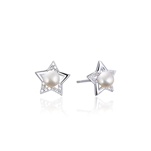 Bijoux pour femmes en argent hypoallergénique sans nickel et perle étoile à visser sécurisée