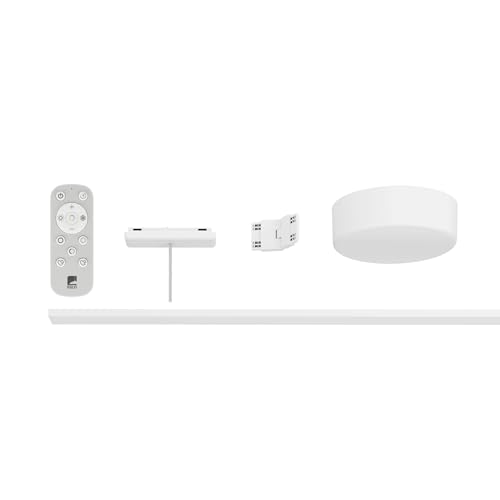Eglo Sistema binario Track Plus a bassa tensione, set espandibile con telecomando, starter per parete e soffitto, plastica bianca, lunghezza 95 cm