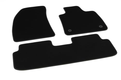 Carsio Luxury Plush Car Floor Mats for MG Motors UK MG S5 EV 2025-2025 Tailored Black Carpet, Custom Fitted, All Weather, Anti-Slip Backing & Black Leather Trim