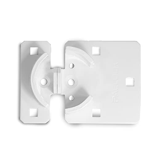 Image of PACLOCK's PL775 Hockey Puck Short Hasp, Padlock & Keys Not Included, Puck-Mountable w /Extra Security Features, No Backplates, White PC
