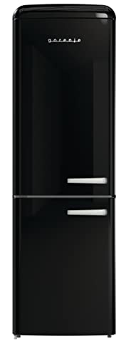 Gorenje Retro Collection ONRK 619 EBK-L Retro – Kühl-Gefrierkombination, 194 cm, Inverter Kompressor, NoFrost Plus, IonAir, CrispZone, Kühlteil 204 l, Gefrierteil 96 l, schwarz