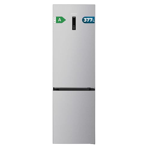 Cecotec Frigorífico Bolero CoolMarket Combi 377 Inox A. 377 Litros, Altura 200 cm, Ancho 59,5 cm, Clase A de Eficiencia, Sistema CoolMatrix, Dos Cajones con Control de Humedad, Congelación Rápida